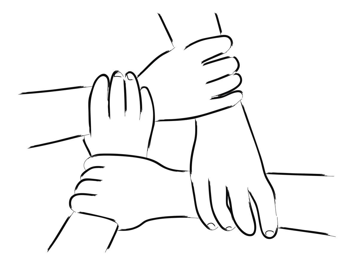 Дружеское рукопожатие раскраска