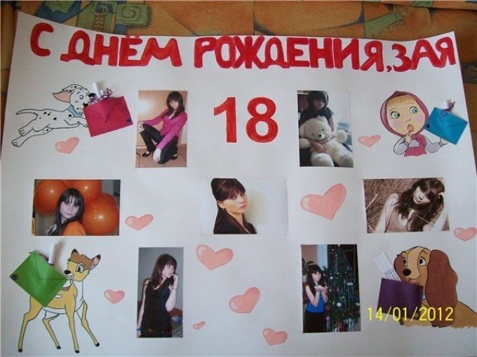 Плакаты на день рождения с фотографиями подруге