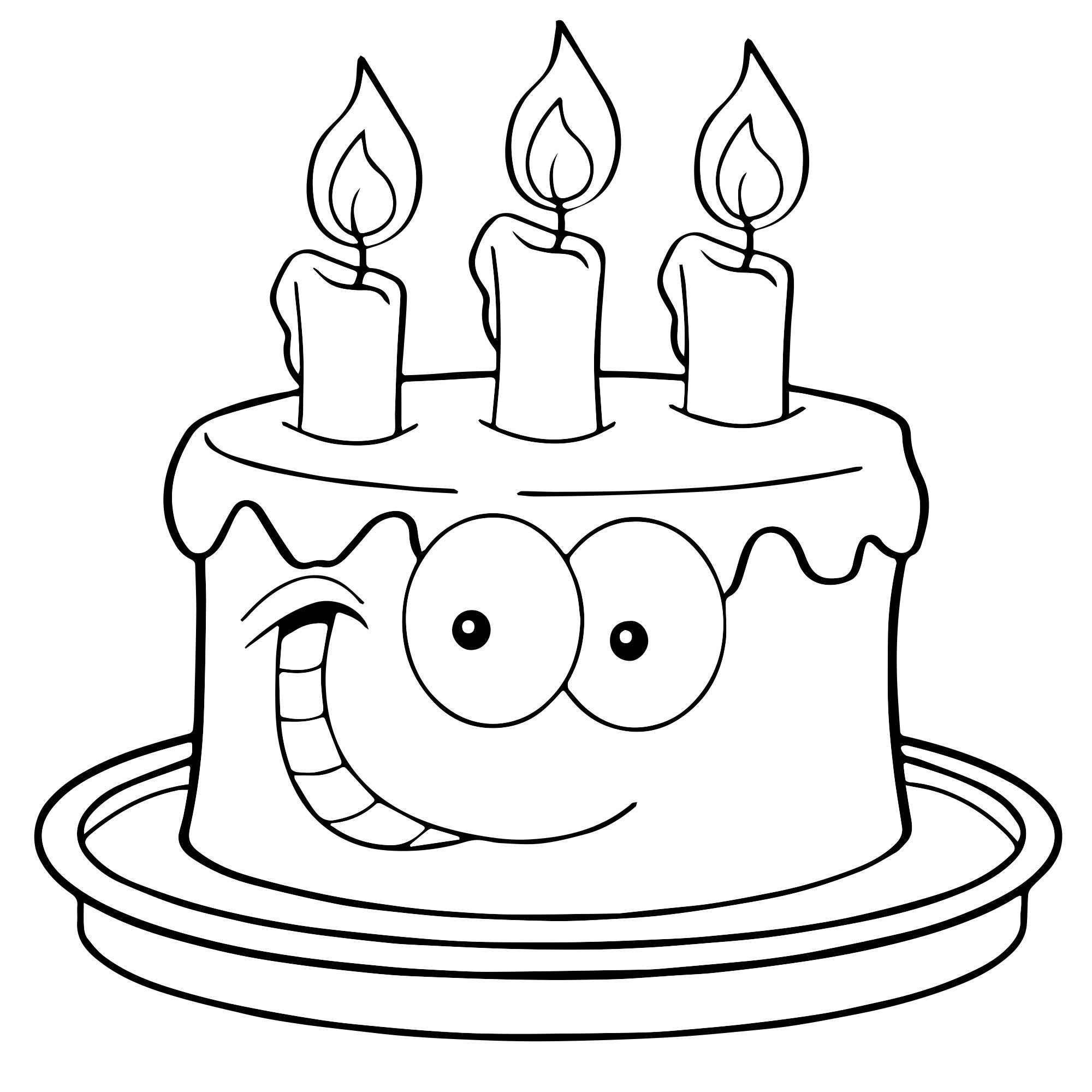 Торт со свечками рисунок для детей карандашом