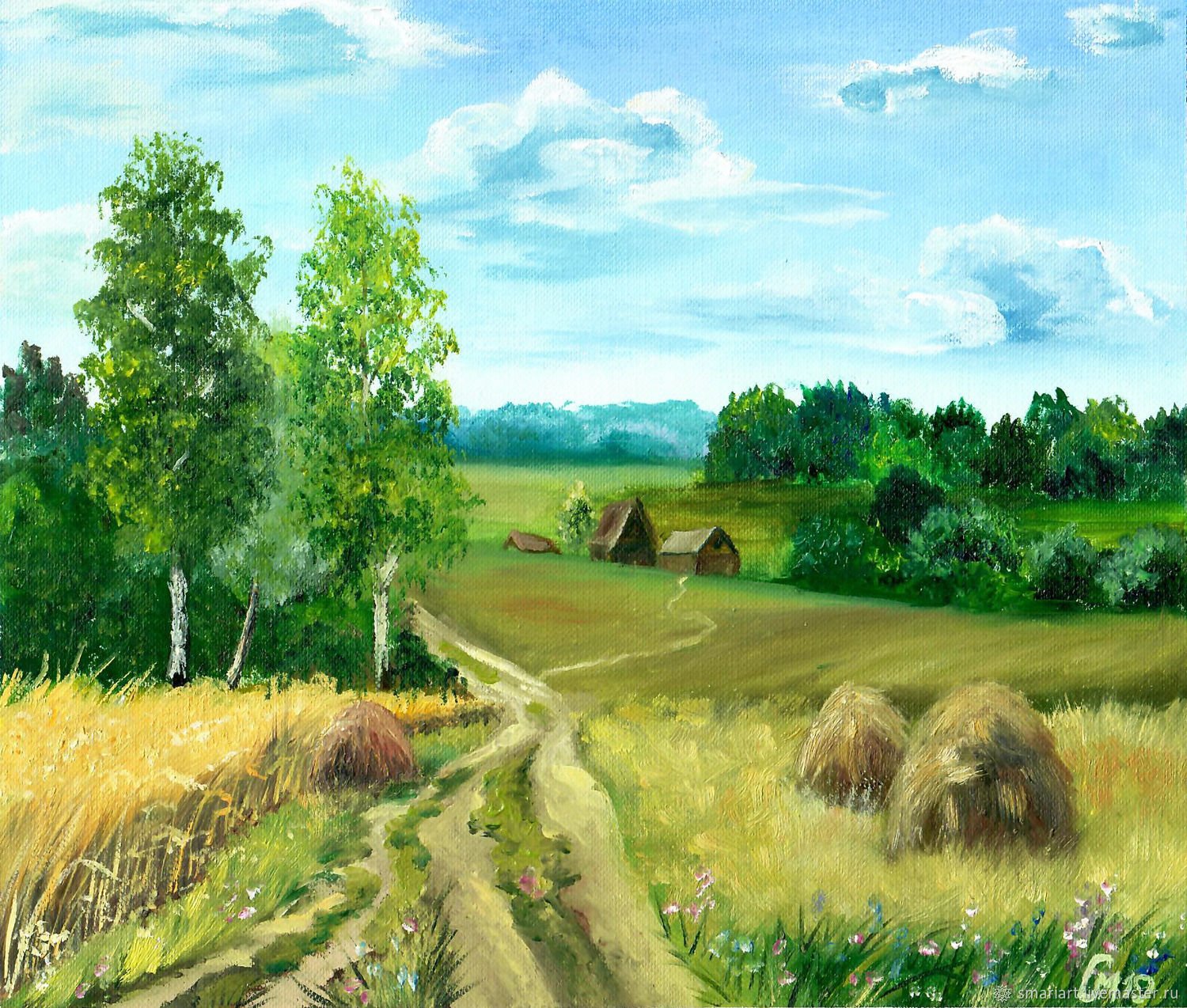 Картины русских художников пейзажистов поля сенокос деревня