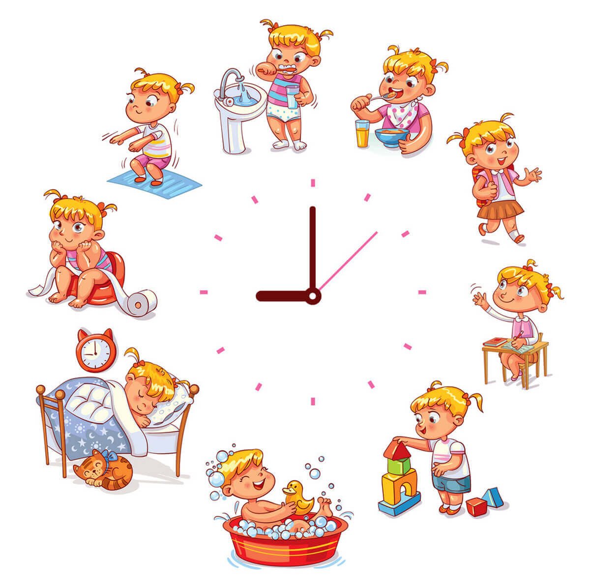 Часы распорядок дня для детей