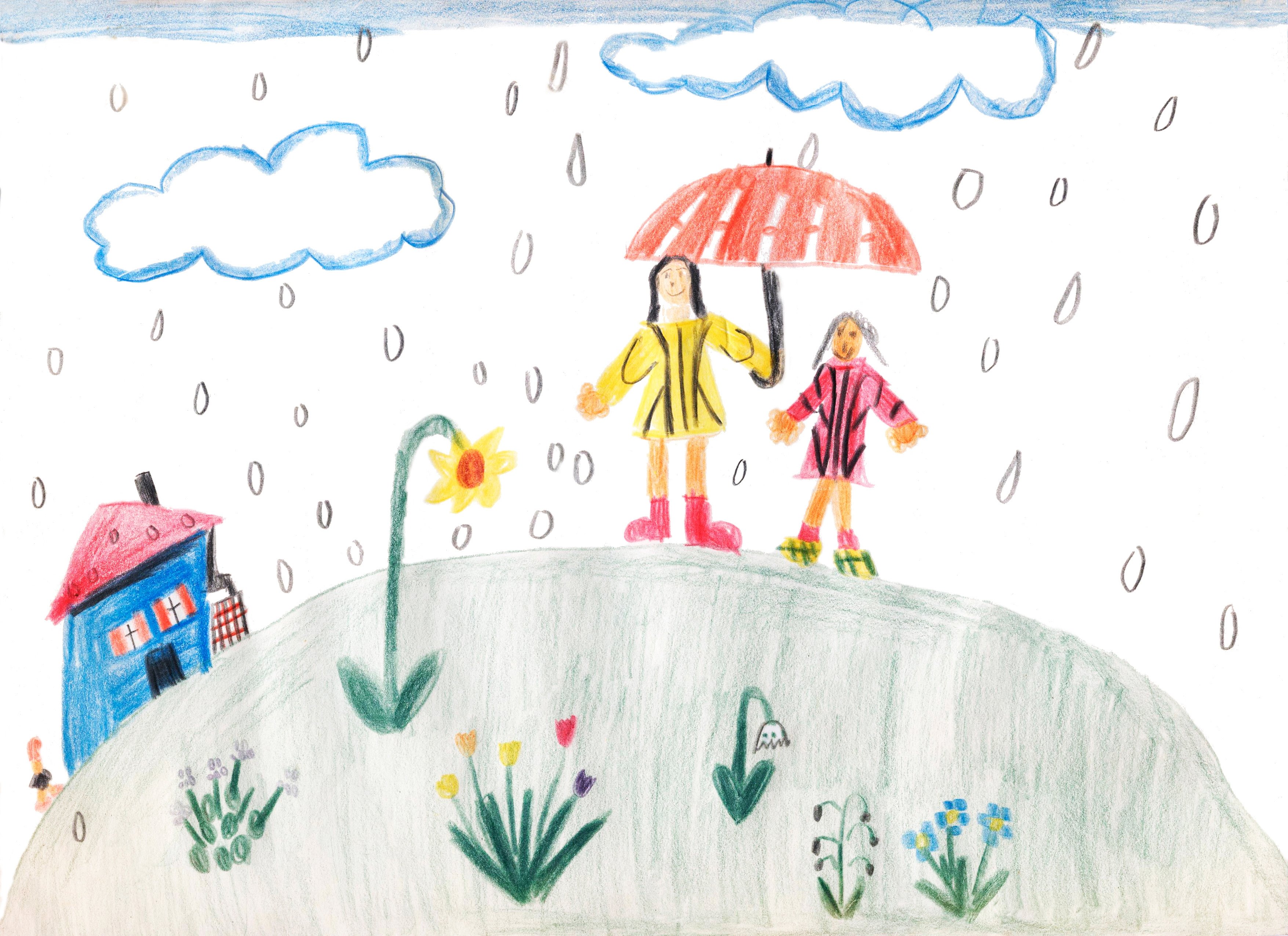 Рисунок на тему весенний дождь афанасий афанасьевич