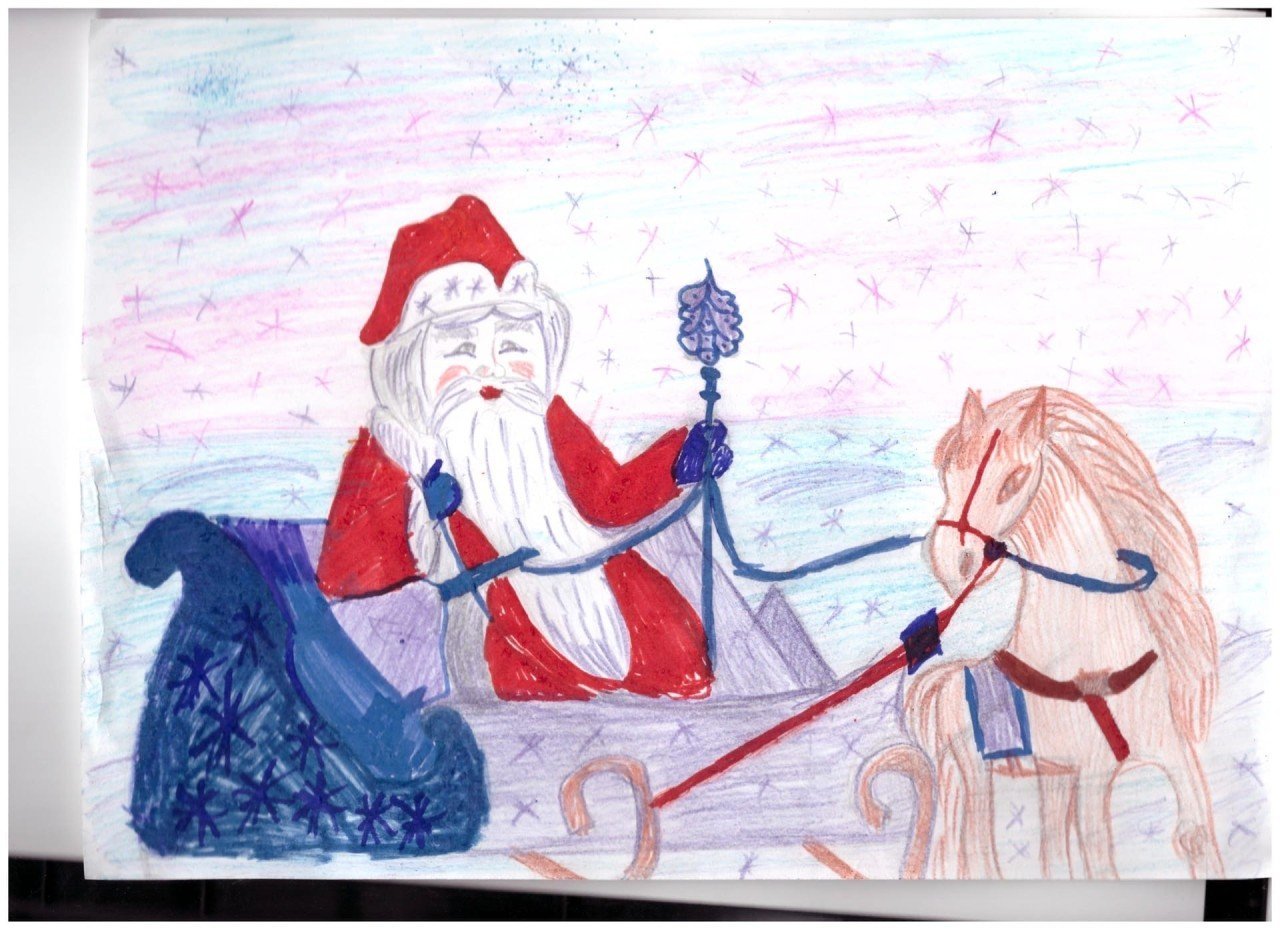 Рисунок ко Дню рождения Деда Мороза в садике
