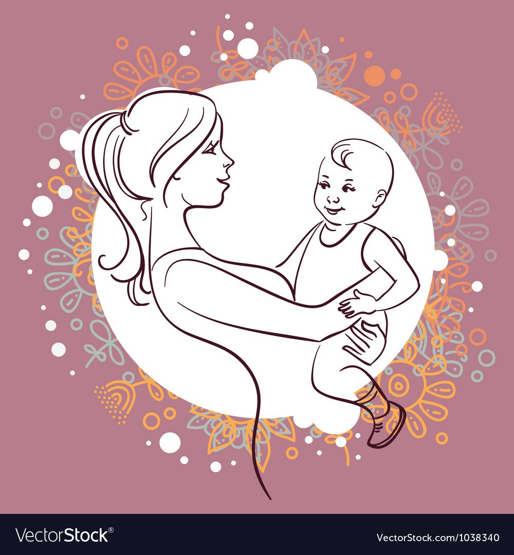 Счастливая мама и ребенок Графика