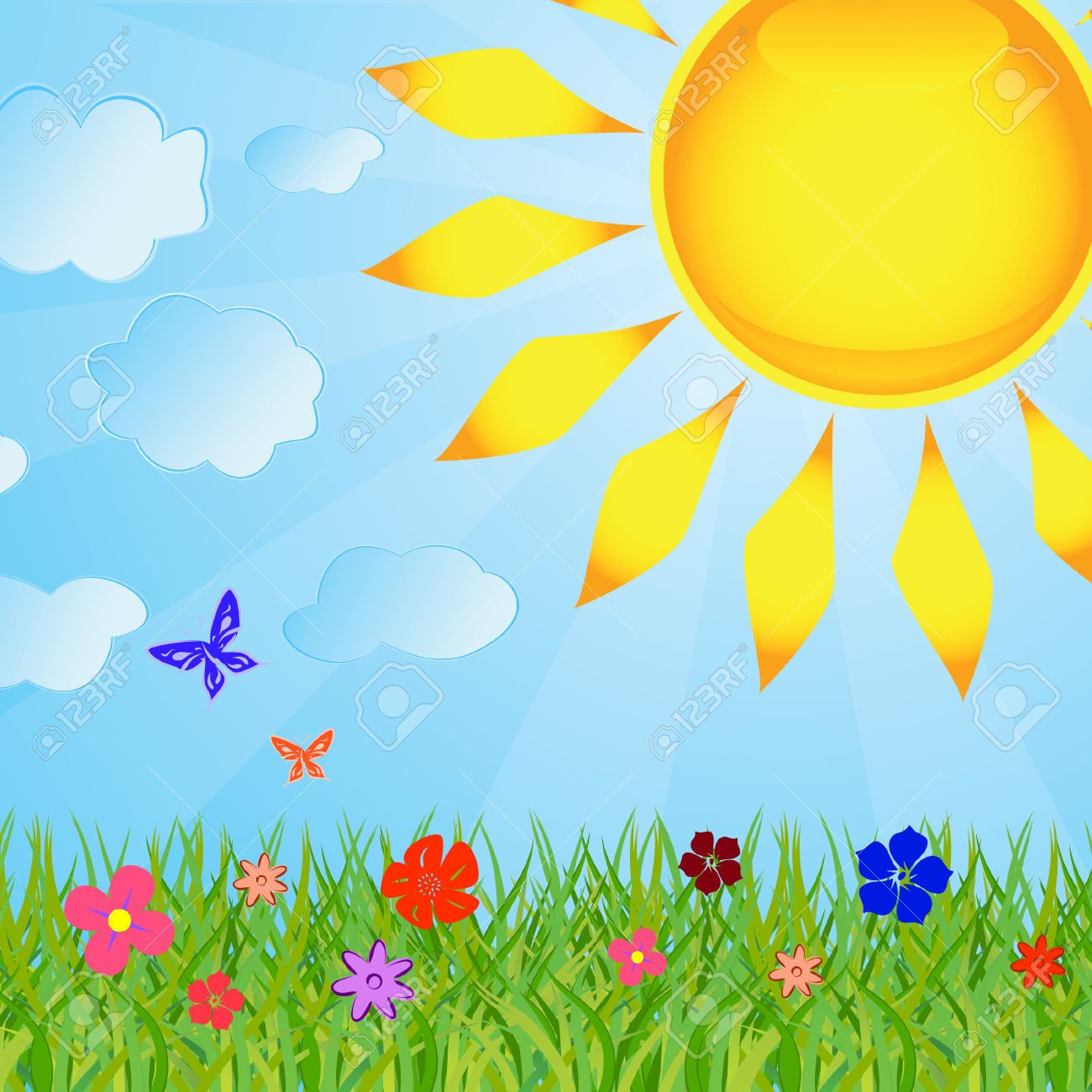 Летний солнечный день рисунок. Полянка с солнышком. Солнечная Полянка с солнышком. Луг с солнышком для детей. Лужайка с цветами и солнышком.