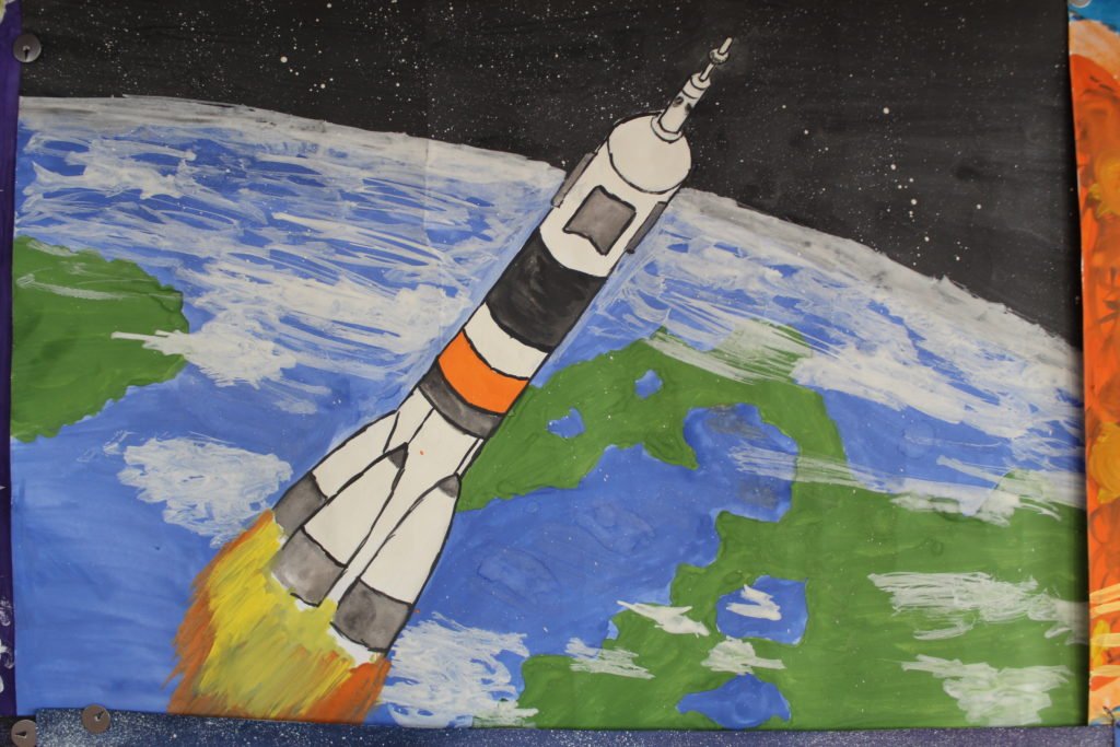Рисунок на день космонавтики 4 класс