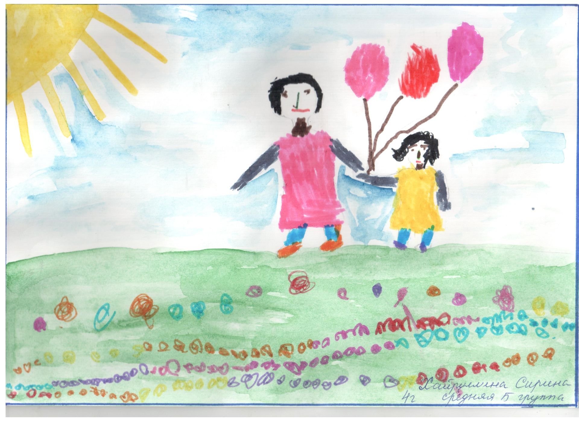 Детские рисунки на тему день матери в детском саду