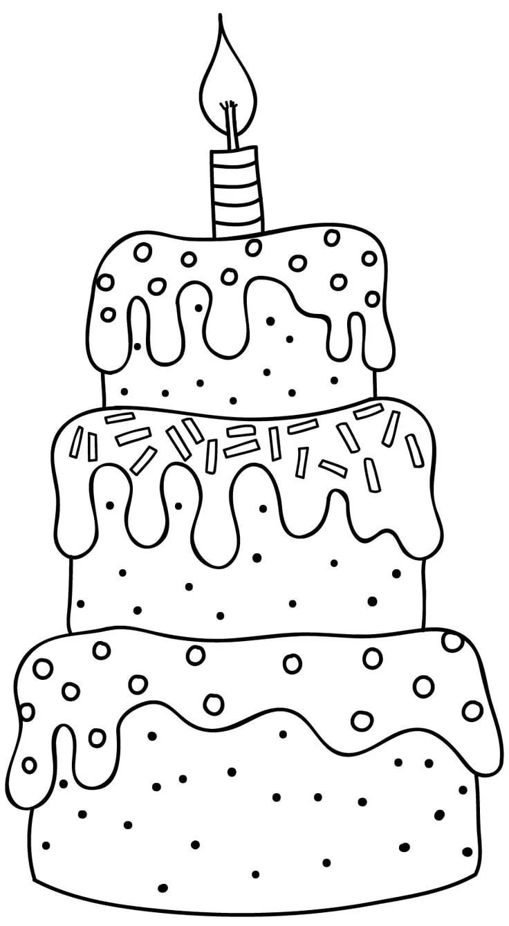 Торт раскраска для детей