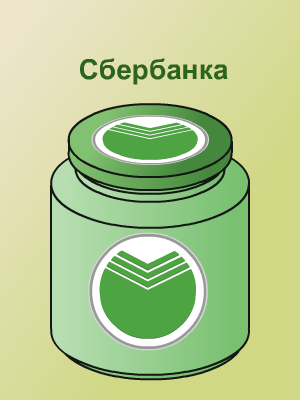 Сбербанка этикетка на банку с деньгами