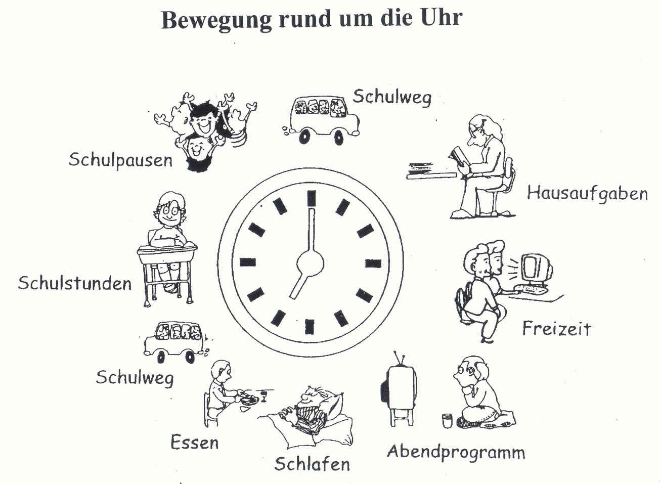 Распорядок дня на немецком языке