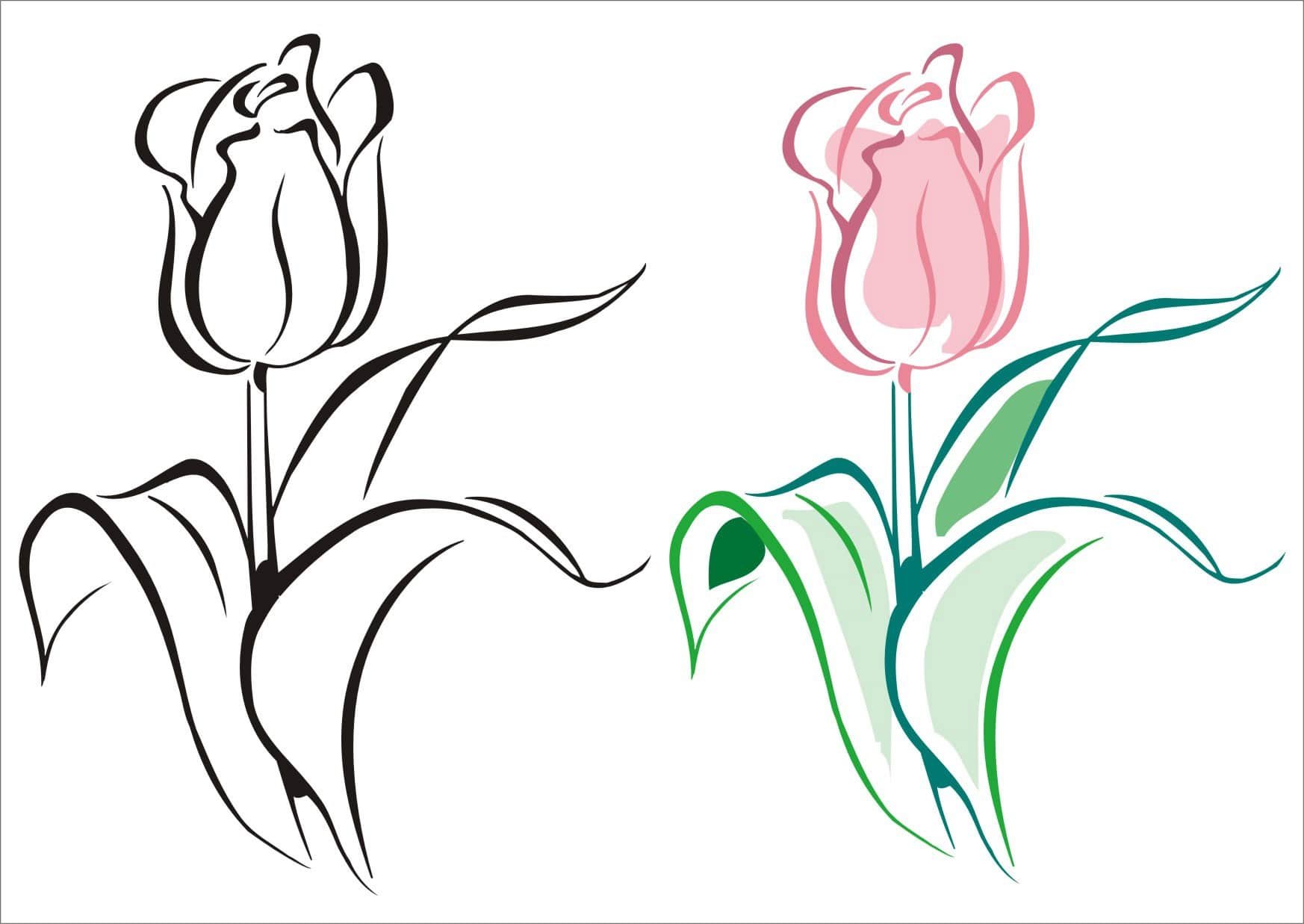 Рисунок на день матери тюльпаны
