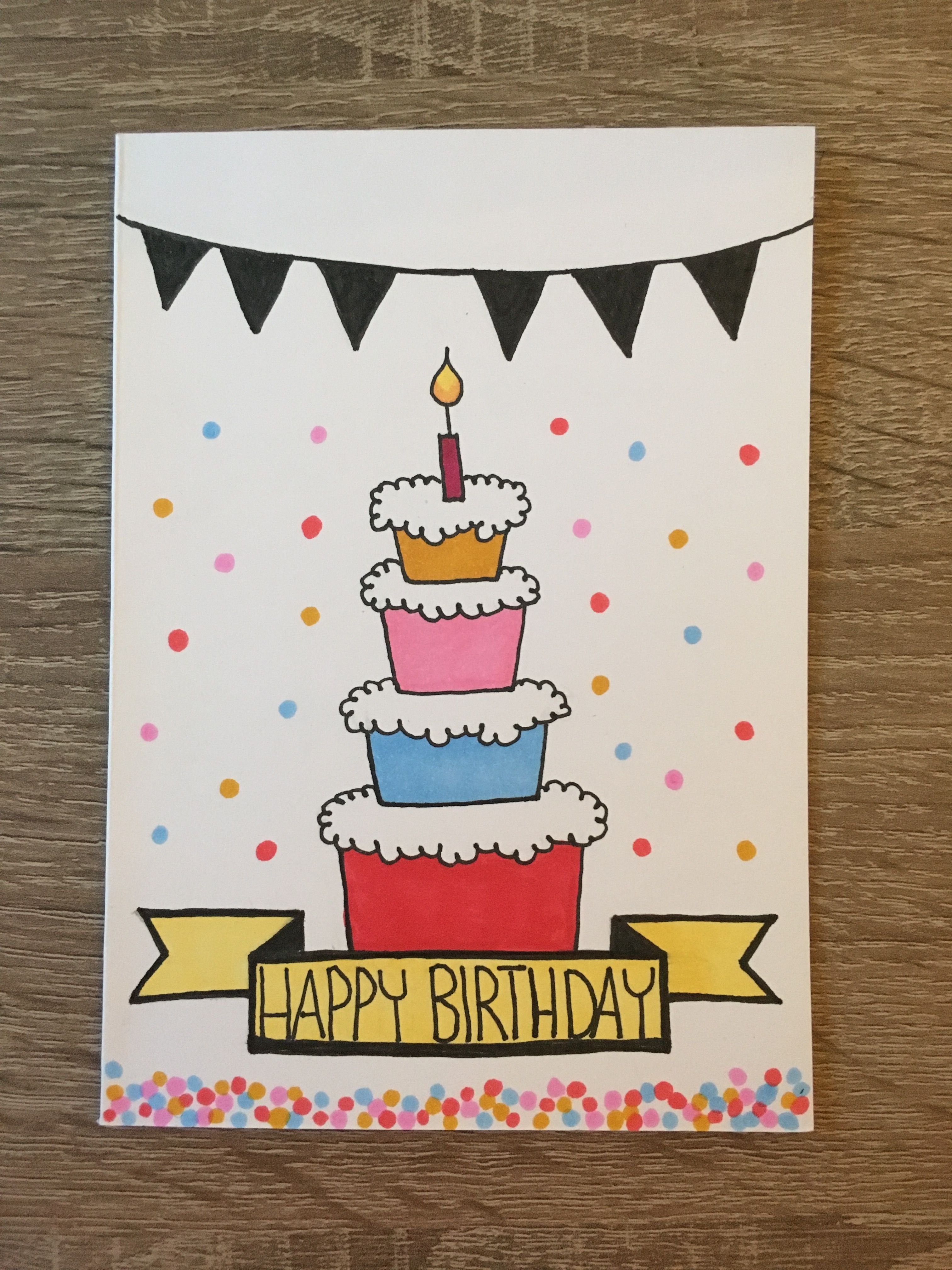 Легкая открытка на день рождения