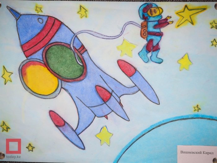 Картинки ко дню космонавтики для детского сада. Рисунок ко Дню космонавтики. Рисунок на день космонавтики для детей. Детские рисунки ко Дню космонавтики. Рисование ко Дню космонавтики.