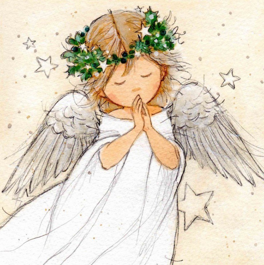 добрых снов рисованные картинки с ангелами