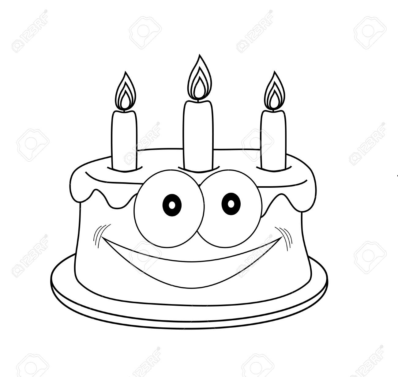 Лёгкий рисунок торта со свечками