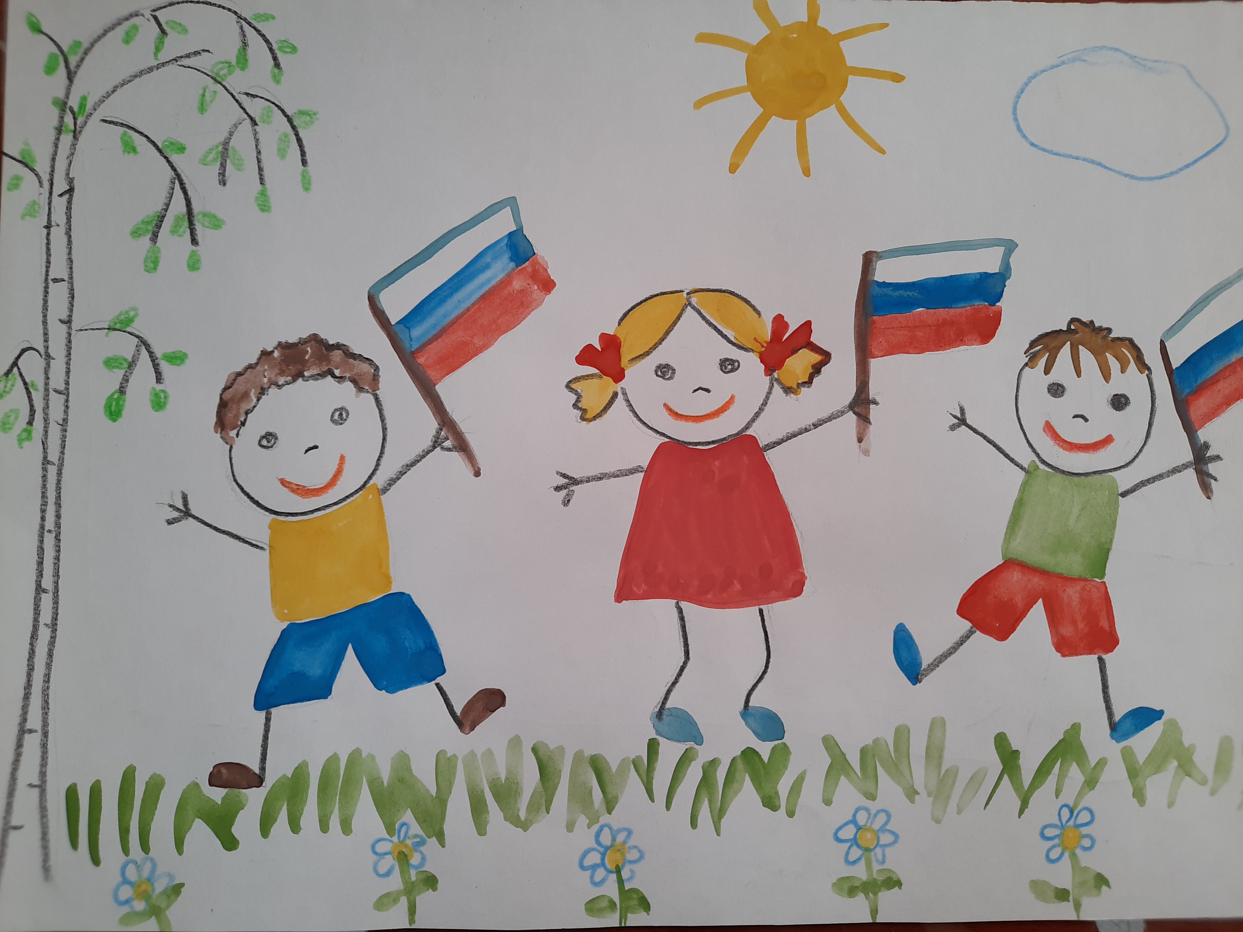 Конкурс рисунков российский флаг