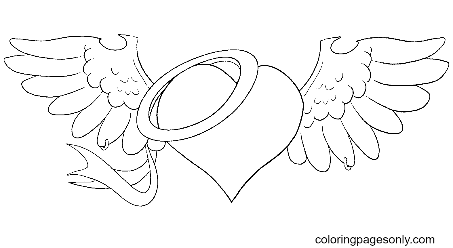 Рисунки для срисовки сердце с крыльями