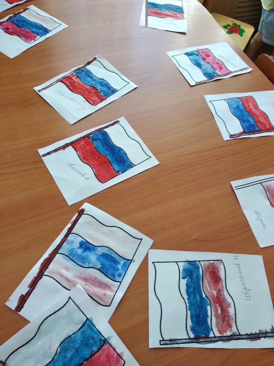 Рисование российского флага в младше-средней группе