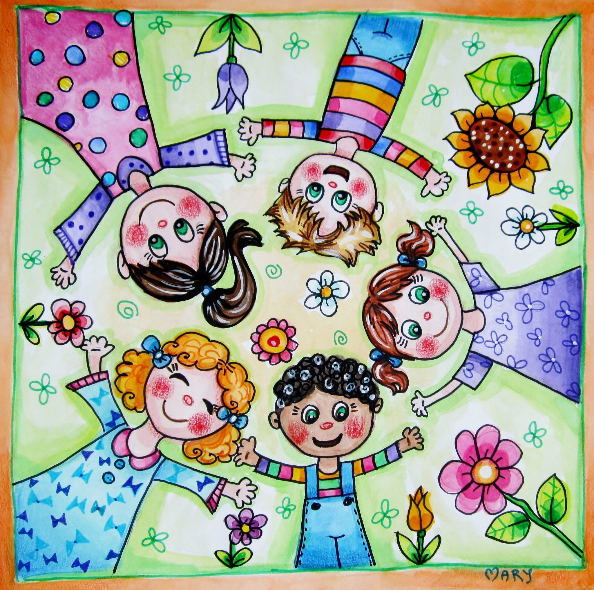 Рисование красками Дружба для детей