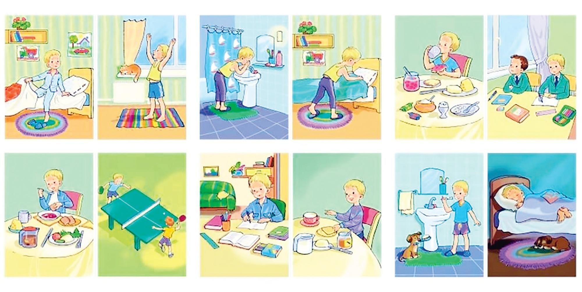 Карточки режим дня для детей