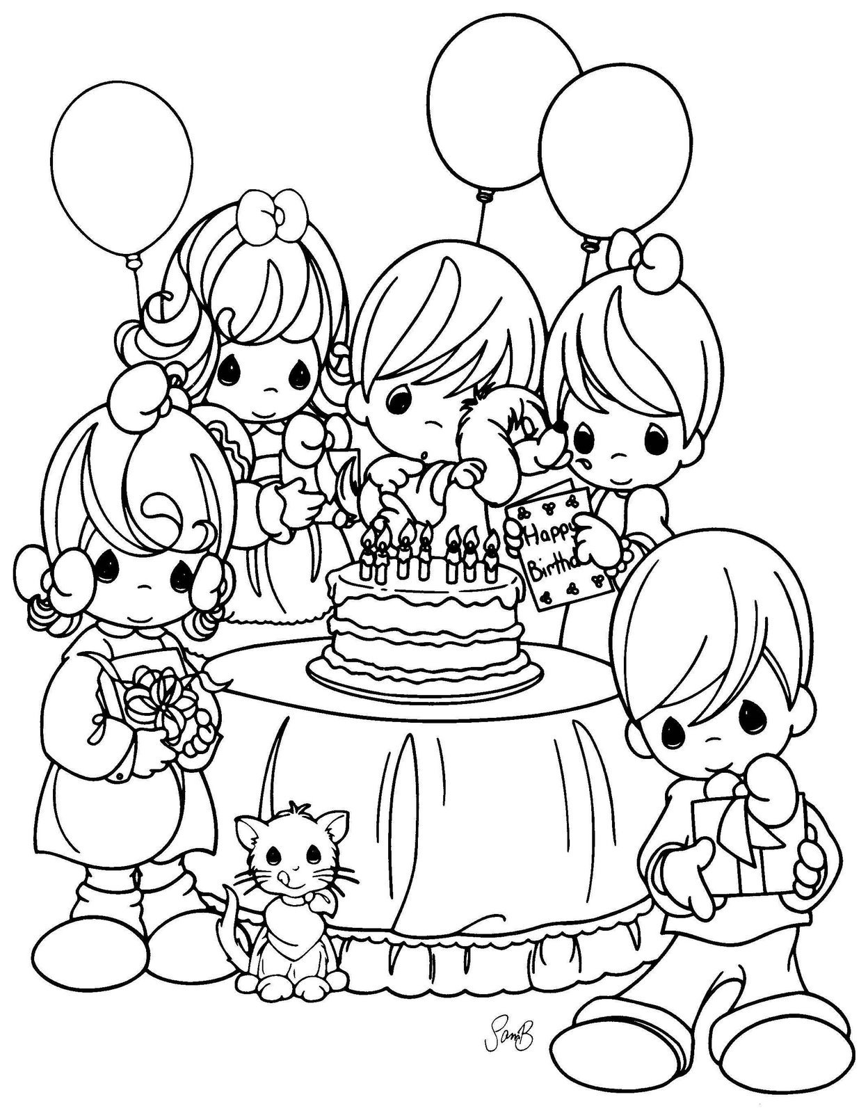 С днем рождения раскраска для детей