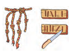 Древние зарубки на дереве и узелки