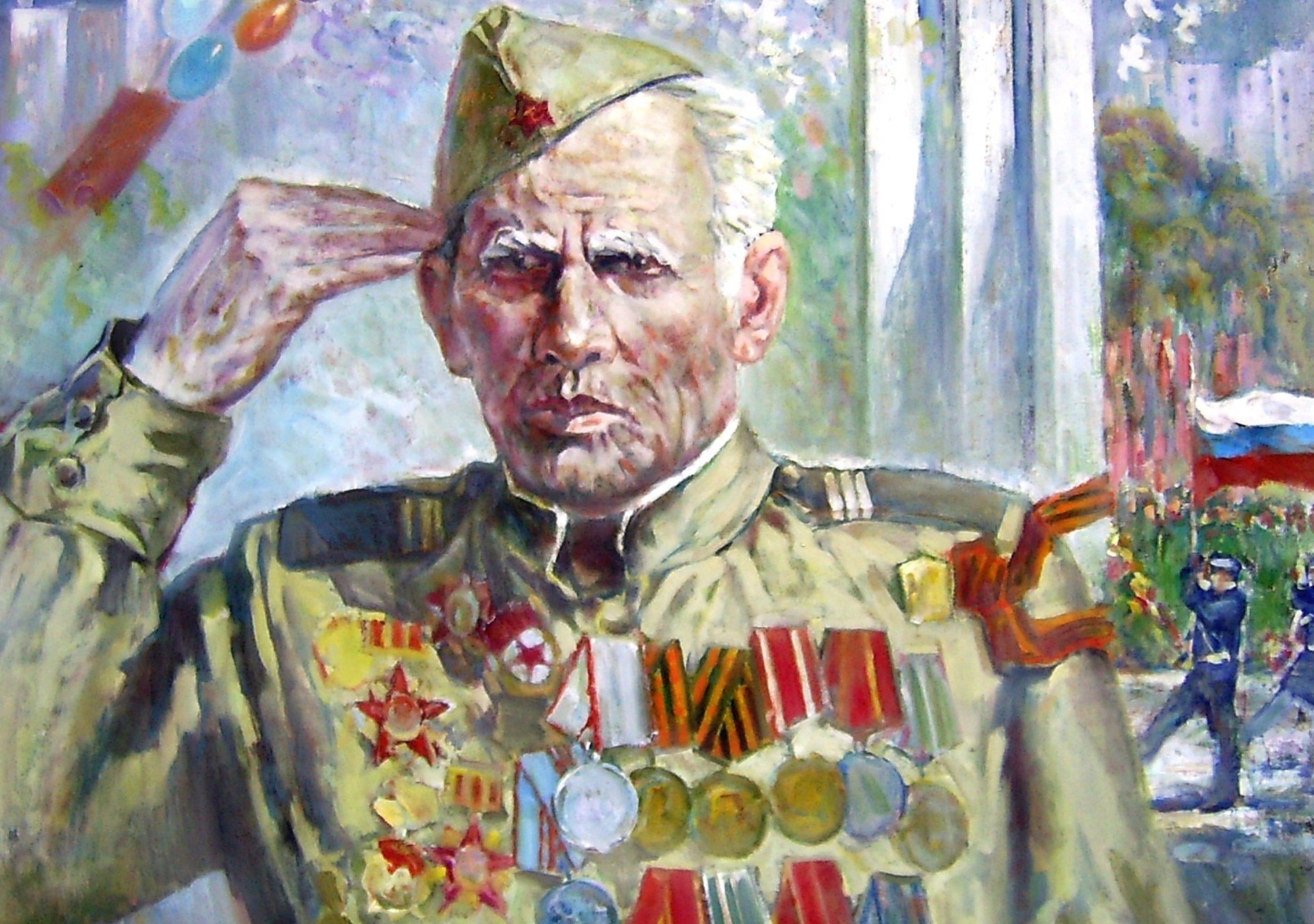 Живопись портрет ветерана Великой Отечественной войны