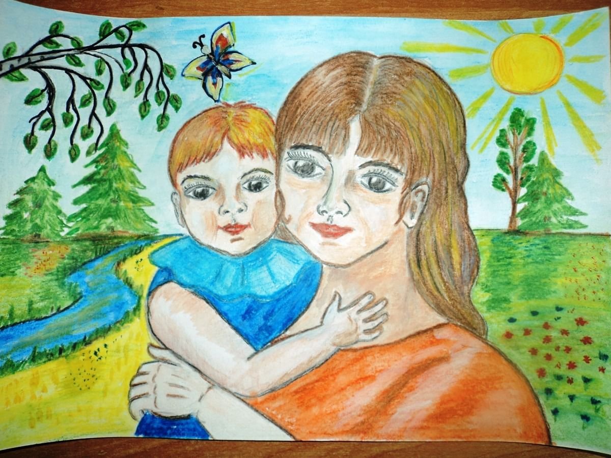 Рисунок на тему мама