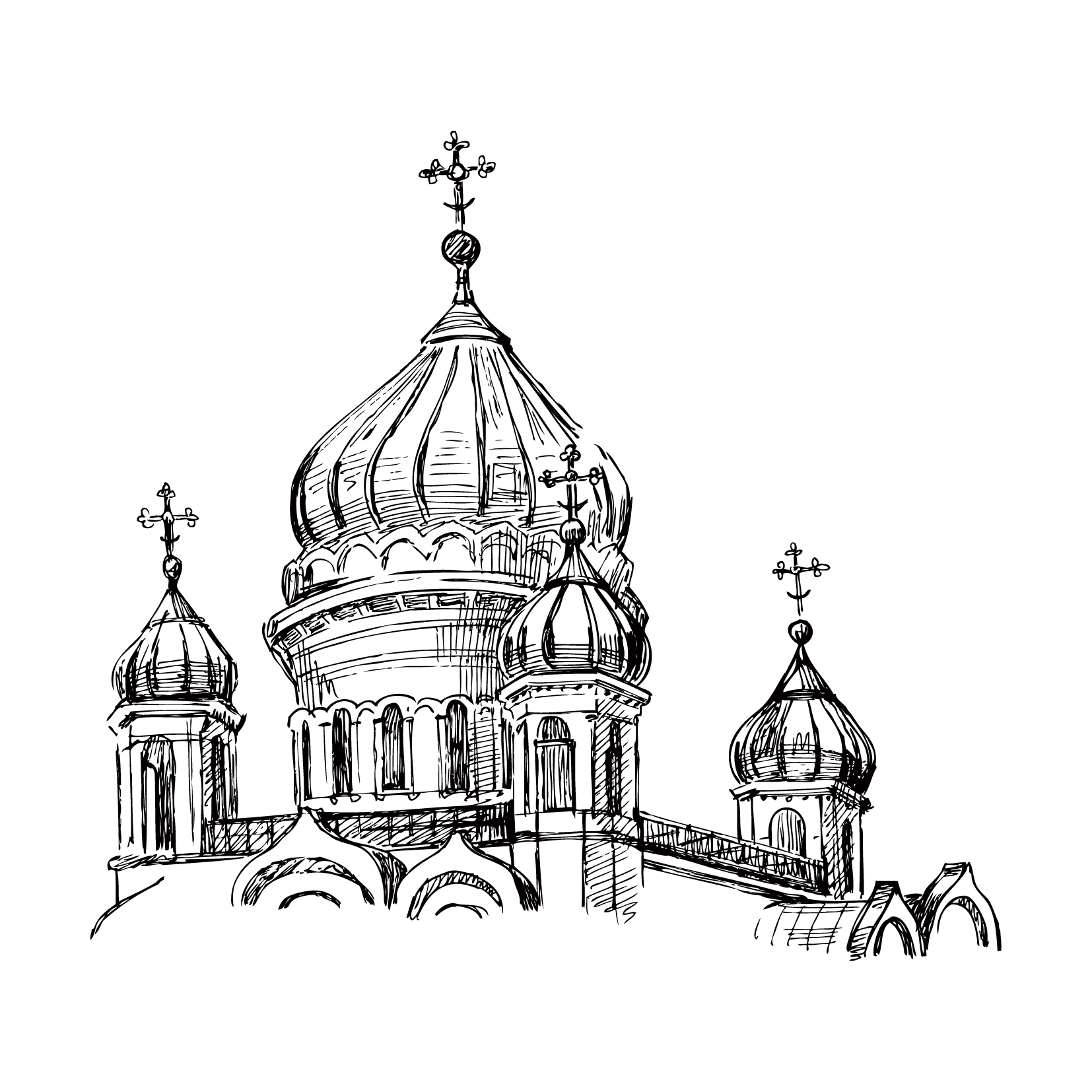 Золотые купола эскиз тату