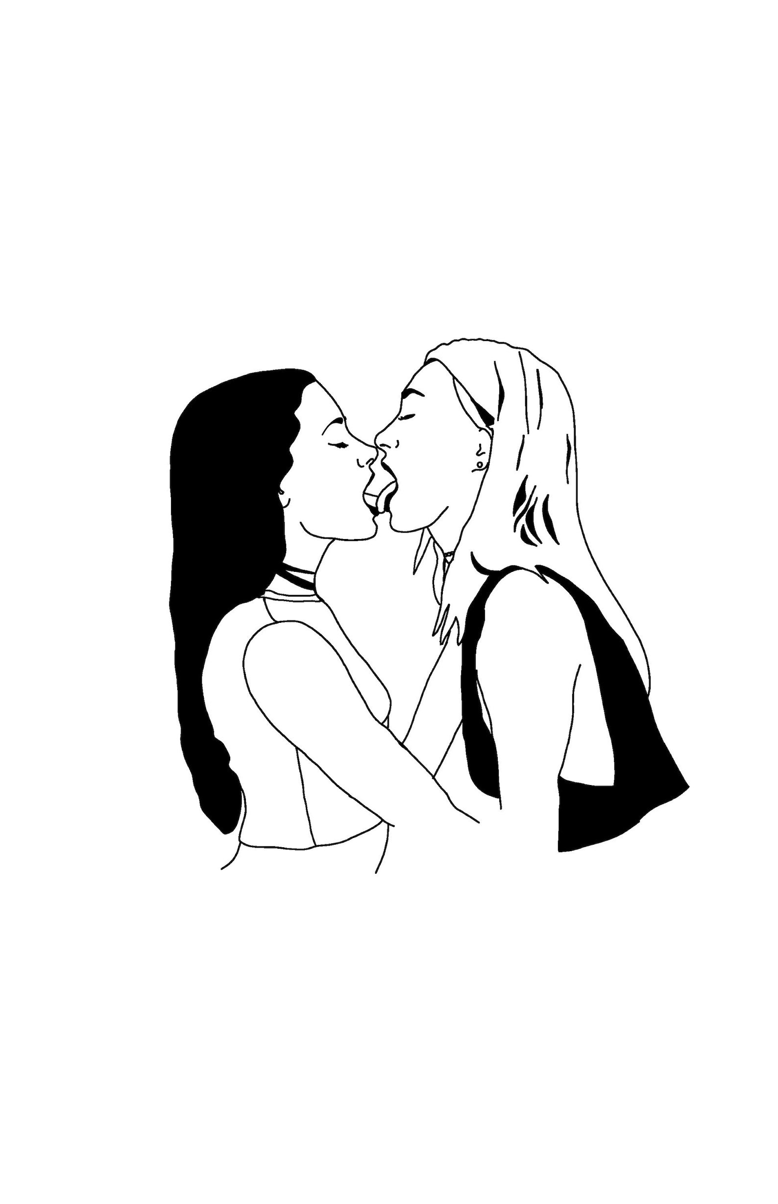 Красивый лесбийский поцелуй