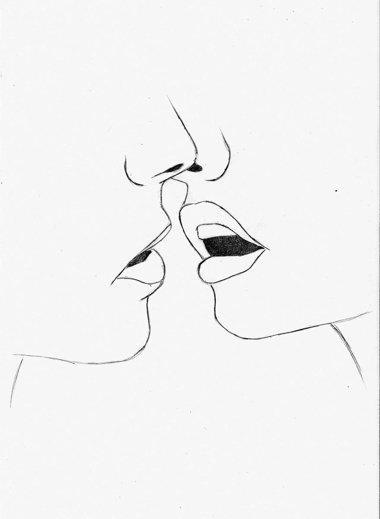 Рисунки карандашом для срисовки поцелуй