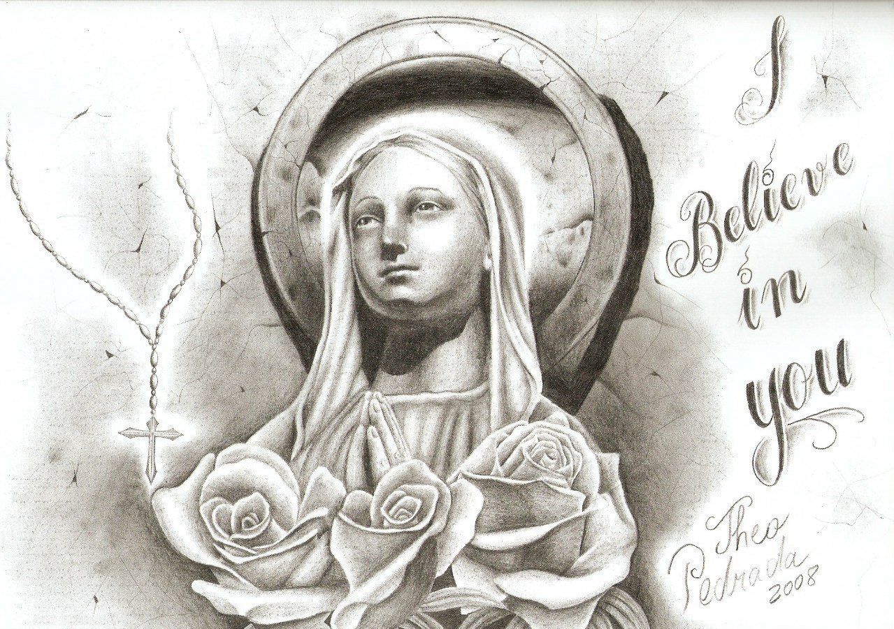Дева Мария эскиз Чикано