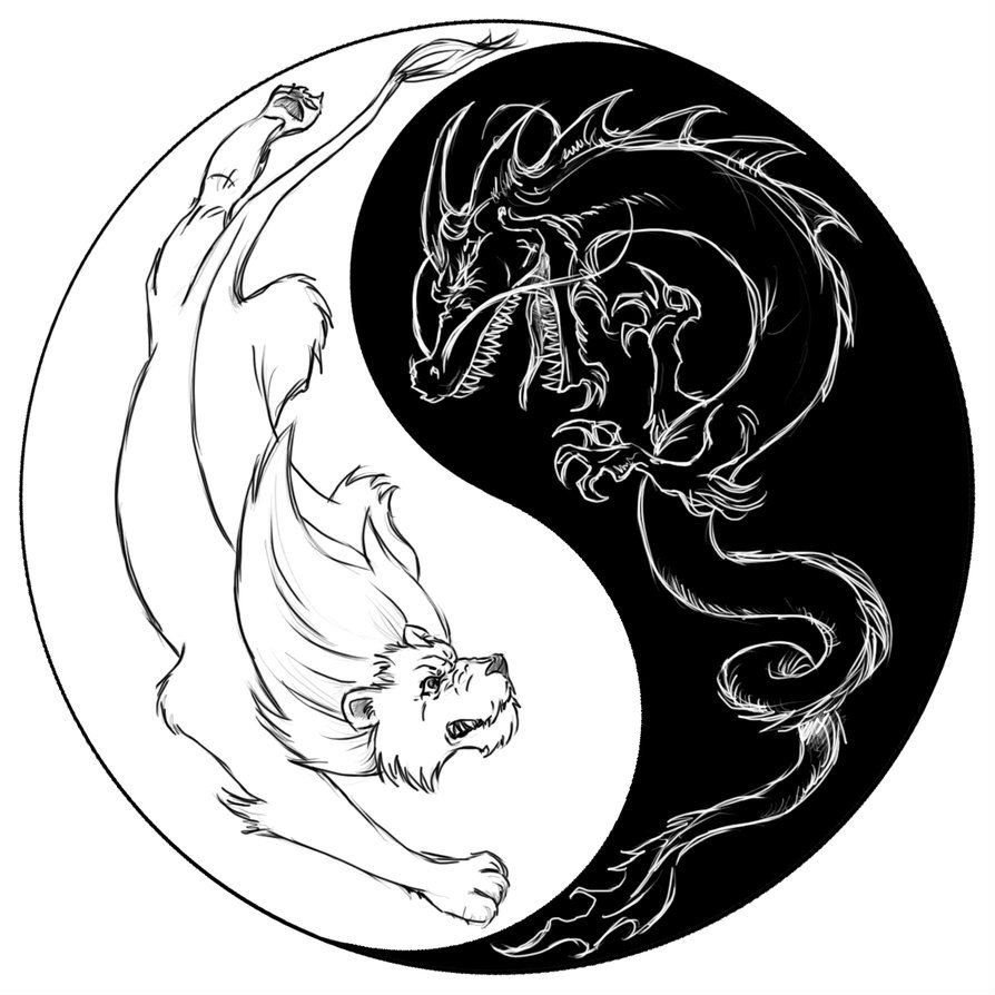 Тигр и дракон символ Инь и Янь