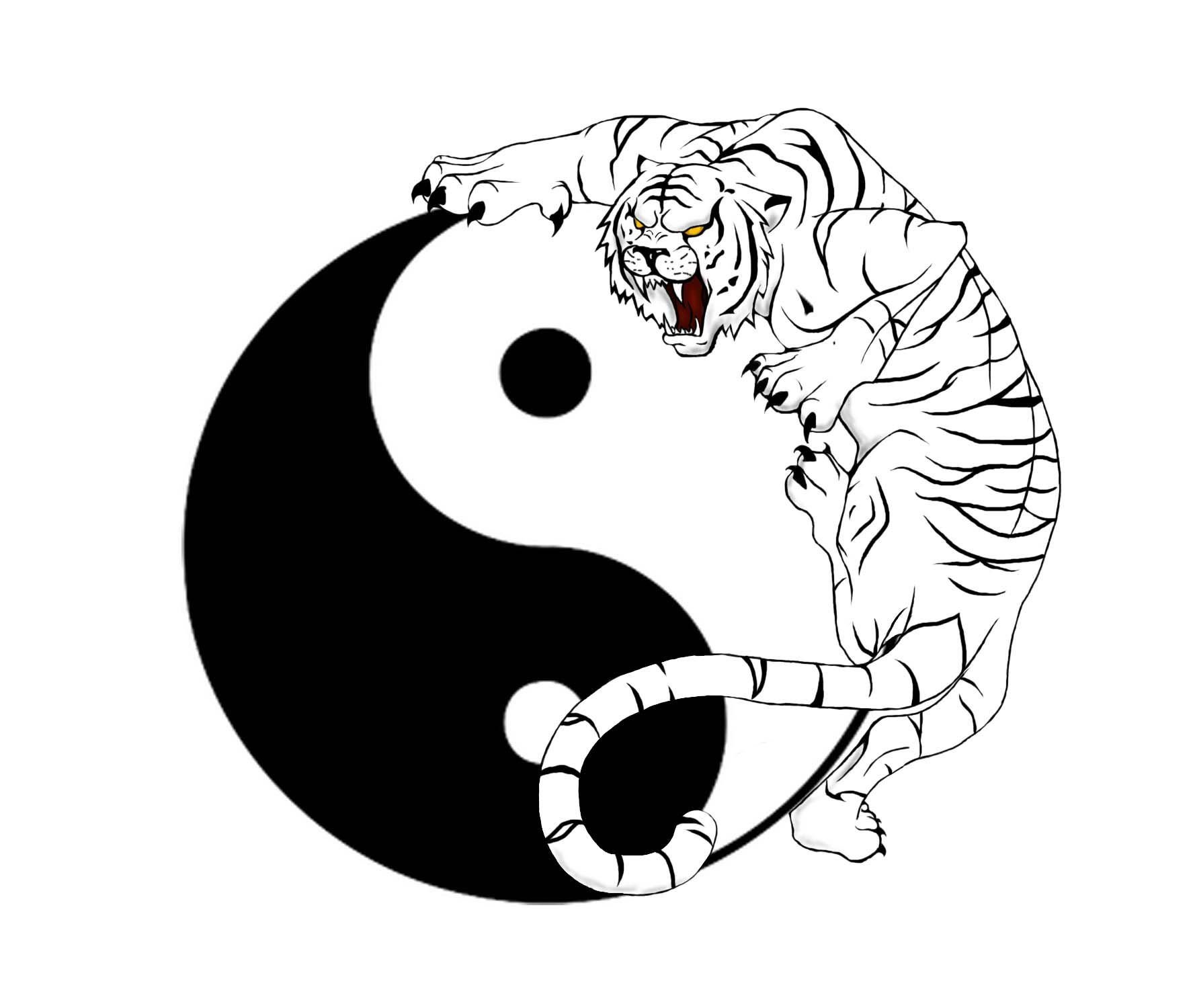 Татуировки Инь Янь дракон и тигр
