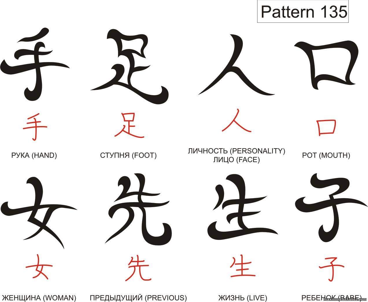 Японские символы с переводом на русский