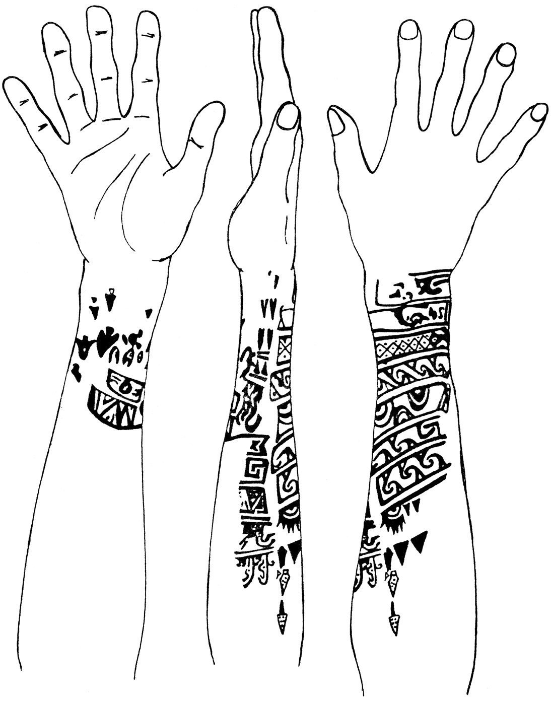 Рисунки тату на руку женские от локтя и до кисти