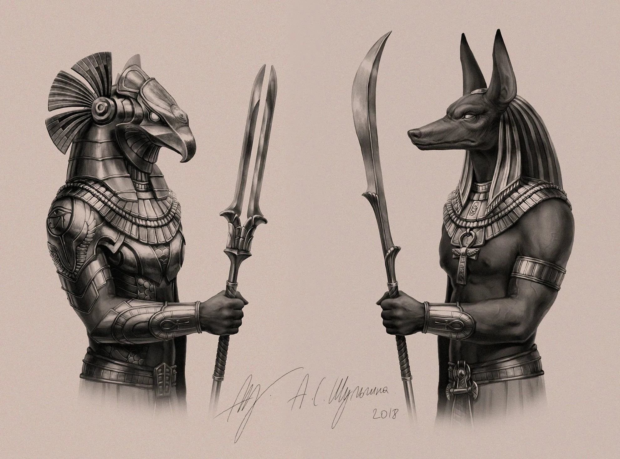 Египетские боги сет и Анубис