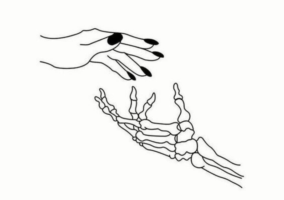 Рука скелета рисунок на руке