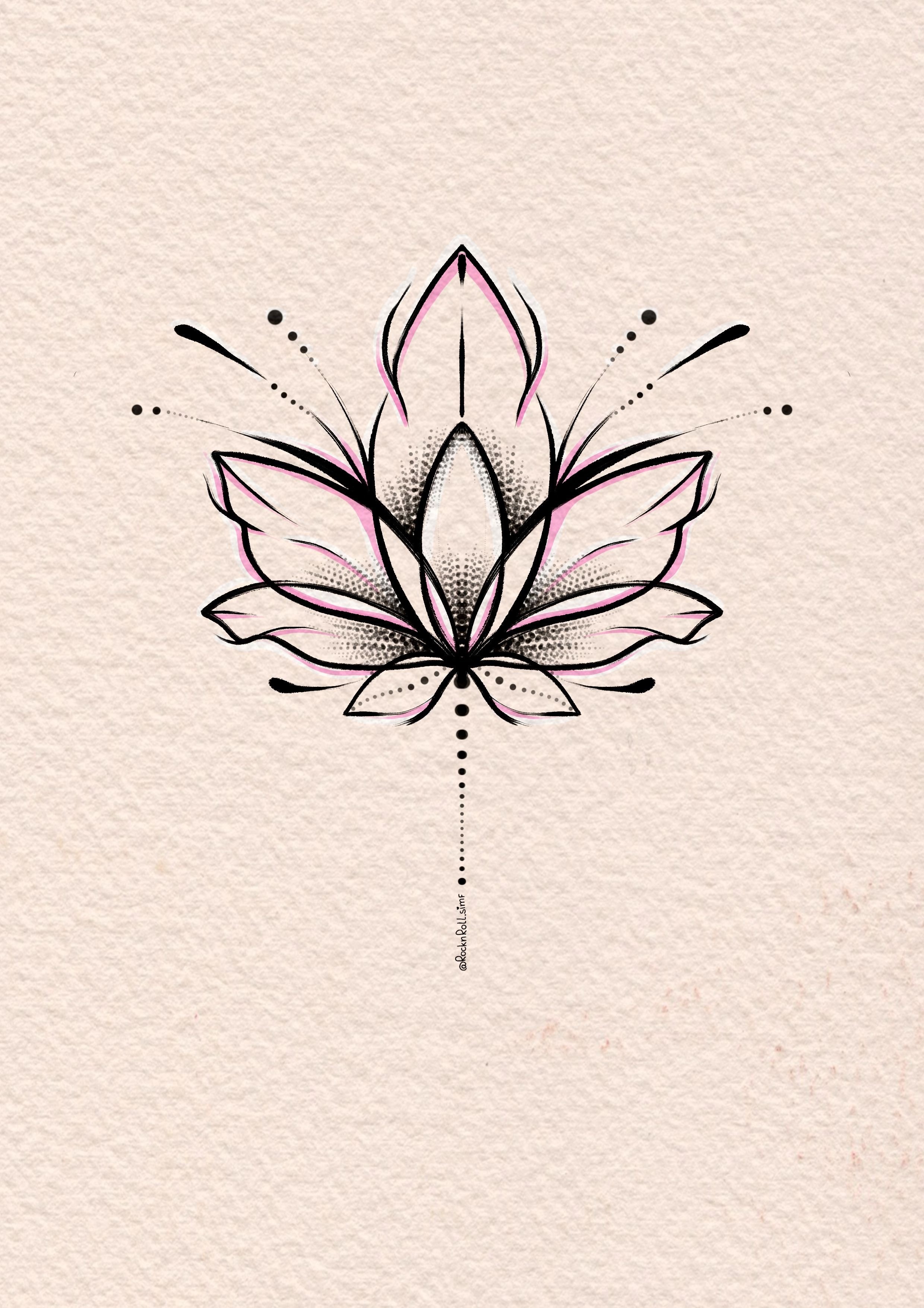 Цветок лотоса эскиз - 90 фото