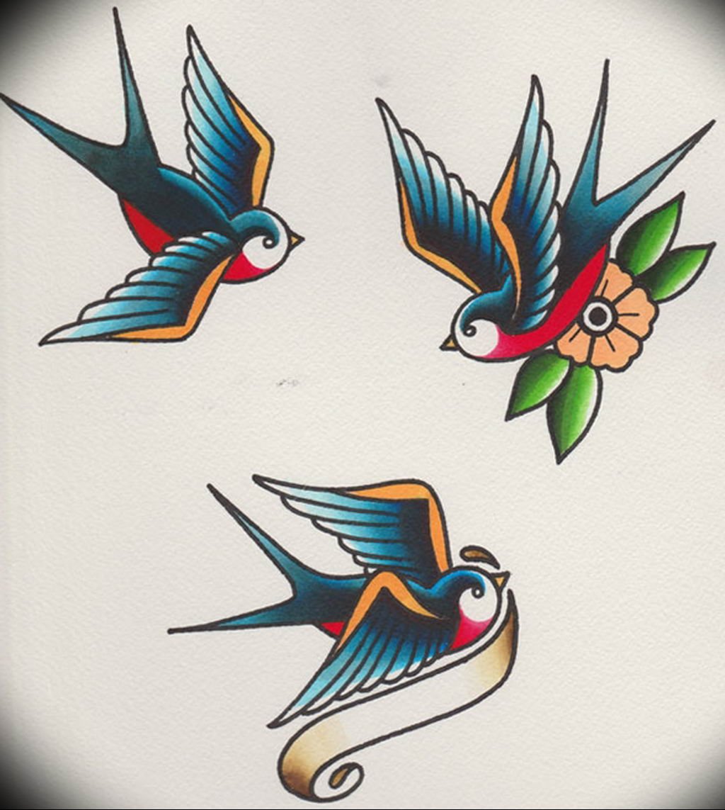 Traditional swallow tattoo