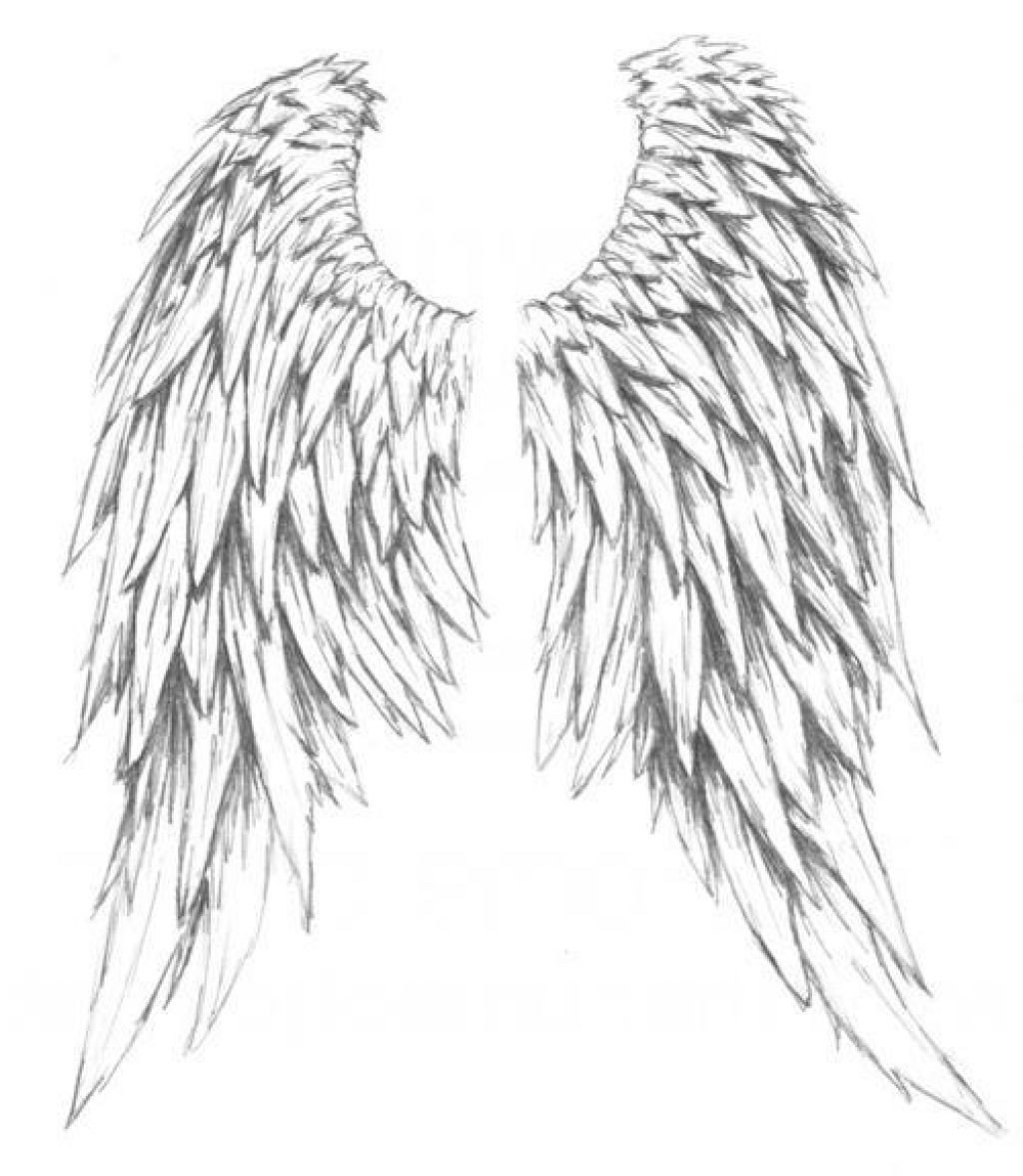 Крылья ангела тату эскиз