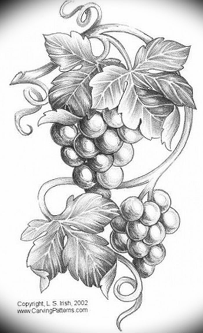 Виноградная гроздь рисунок для резьбы по дереву