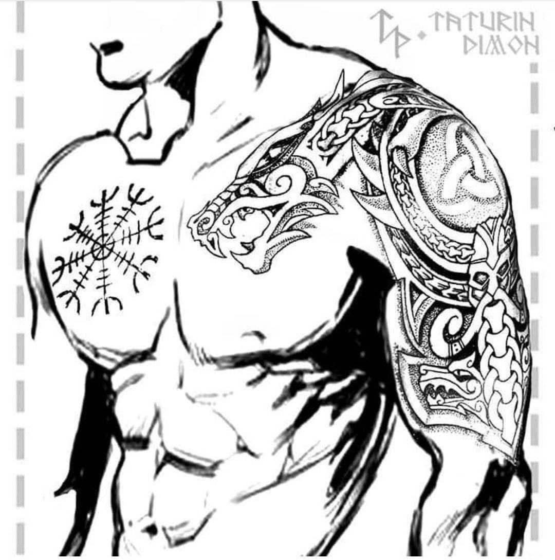 Эскизы татуировок для мужчин на груди