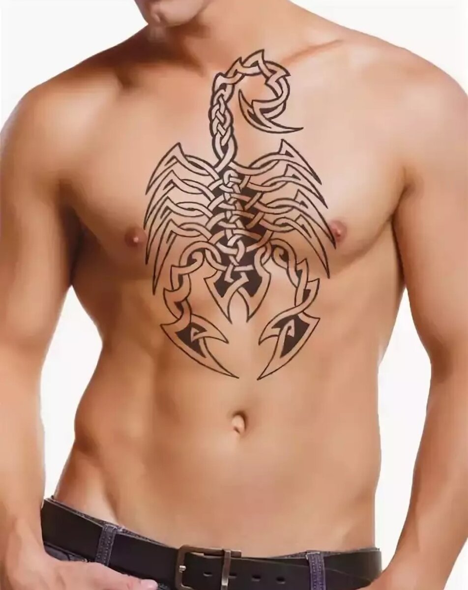 скорпионы татуировки на грудь для мужчин фото 32