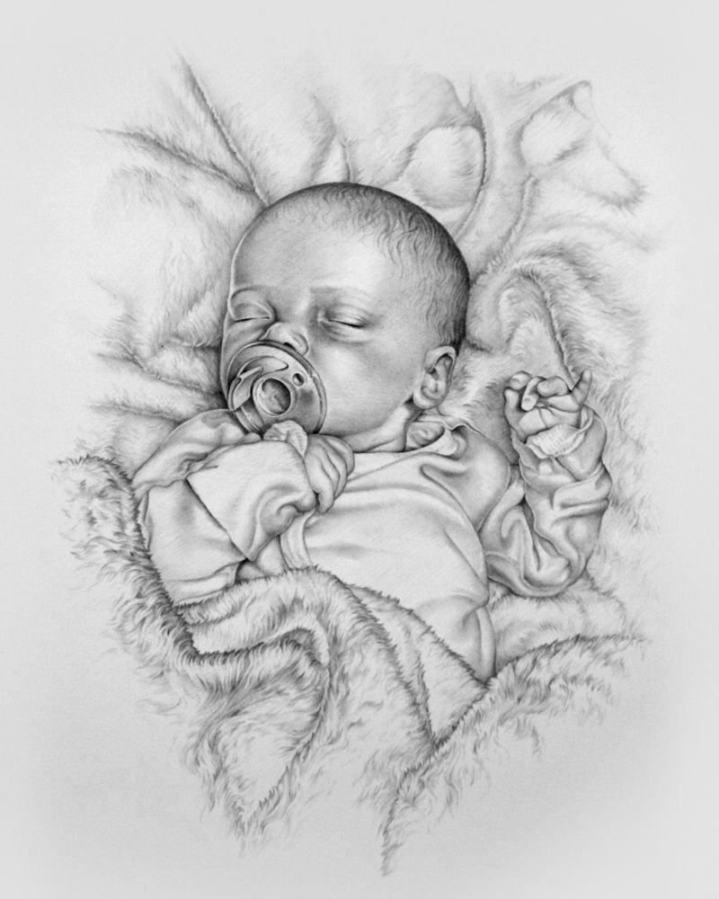 Младенец рисунок карандашом