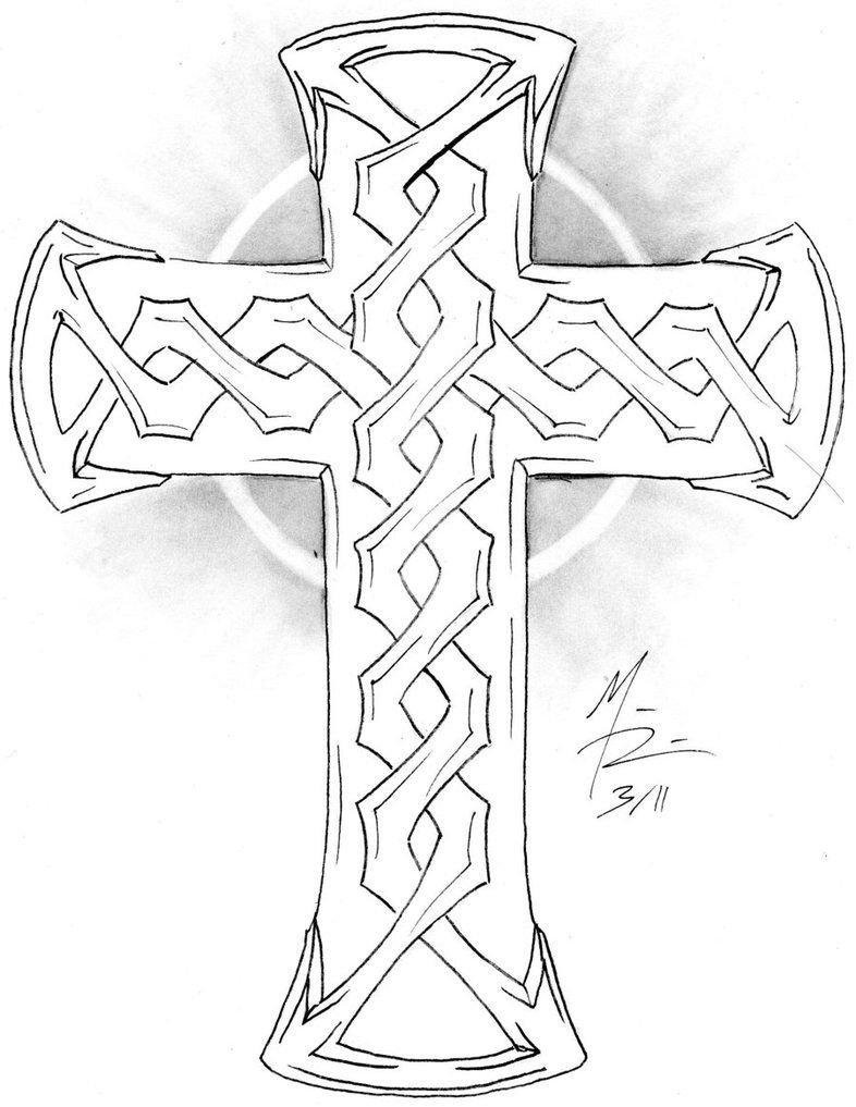Православный крестик тату эскиз
