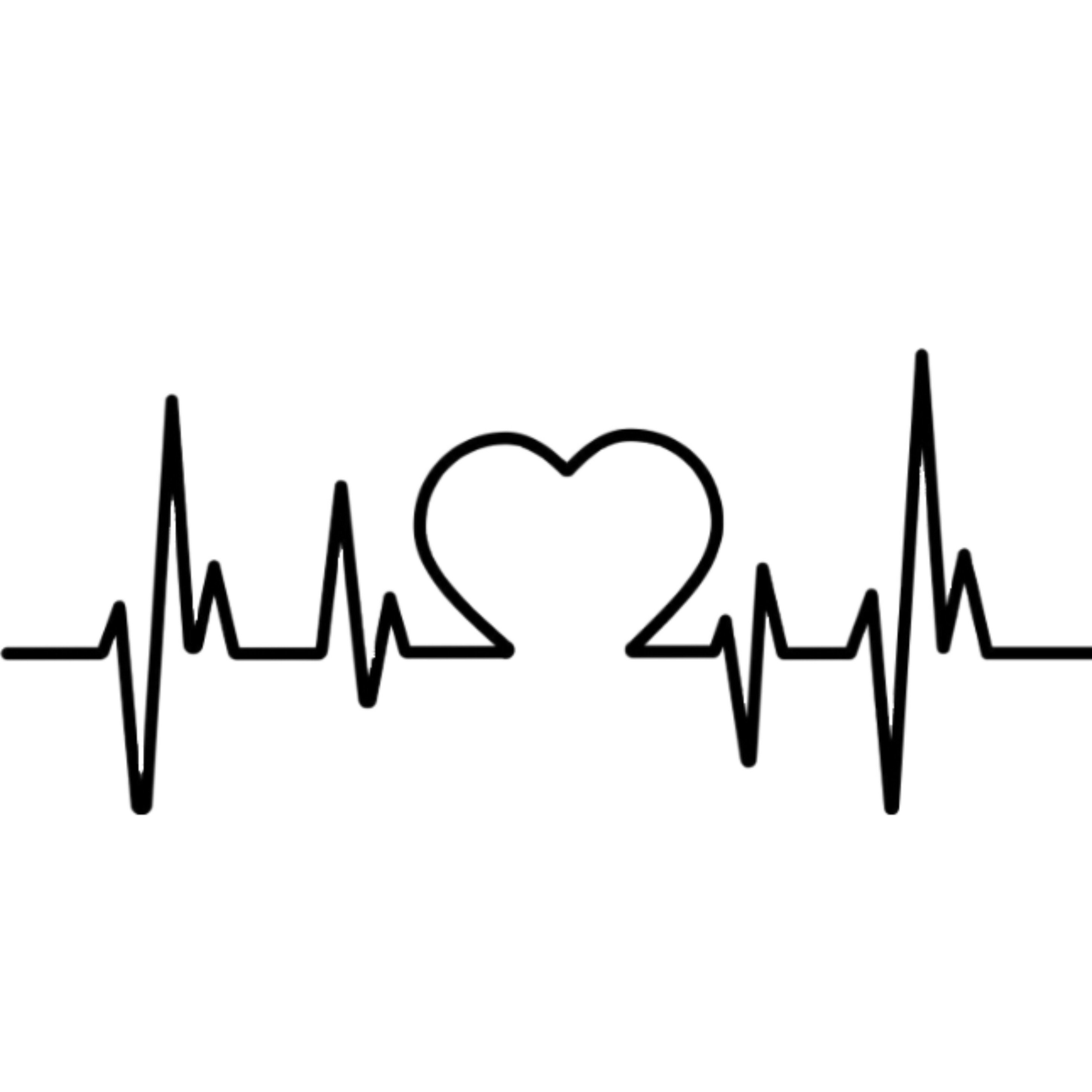 Эскиз тату кардиограмма с сердцем