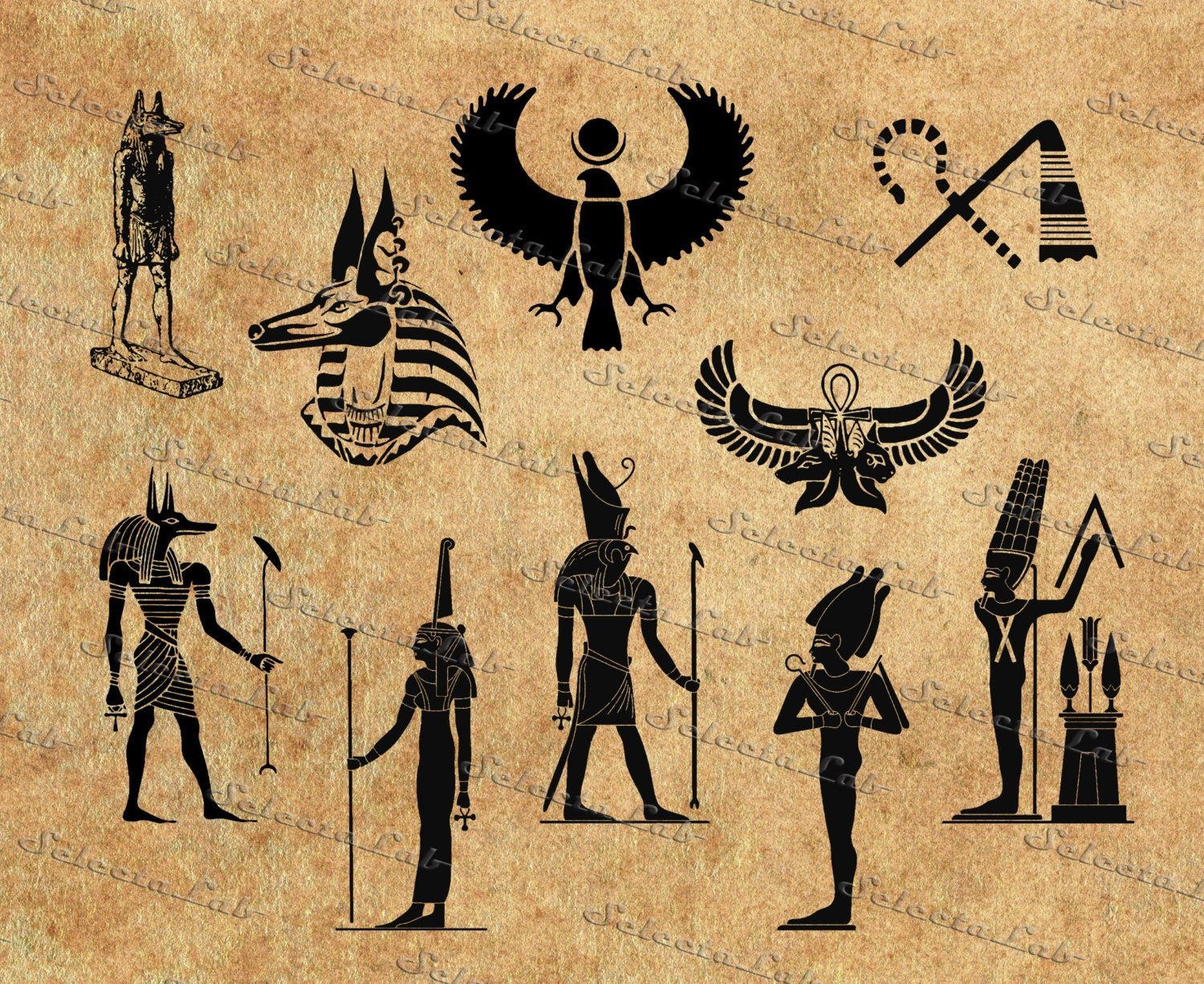 Татуировка древний Египет Анубис