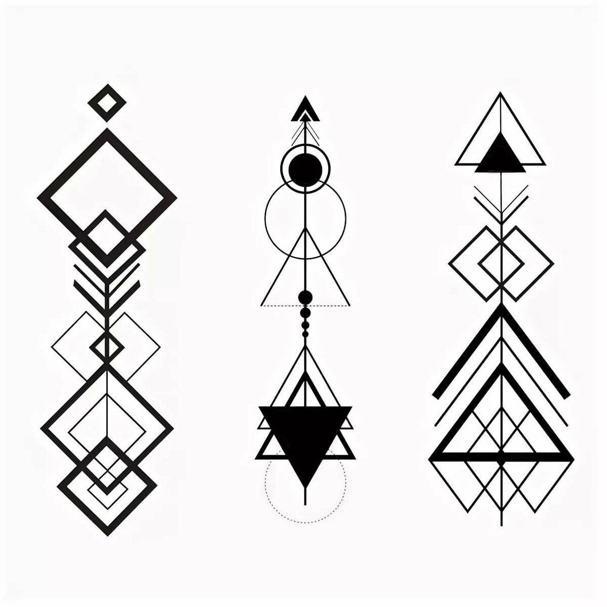 Geometric square tribal tattoo