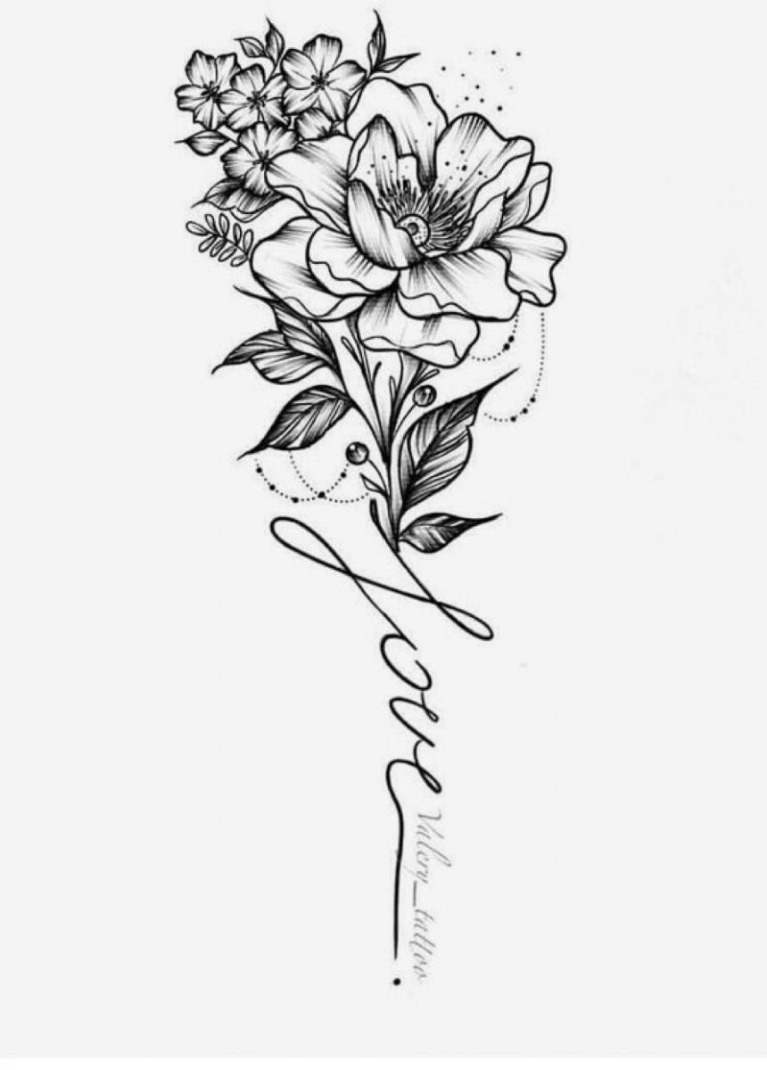 Эскизы татуировок цветы
